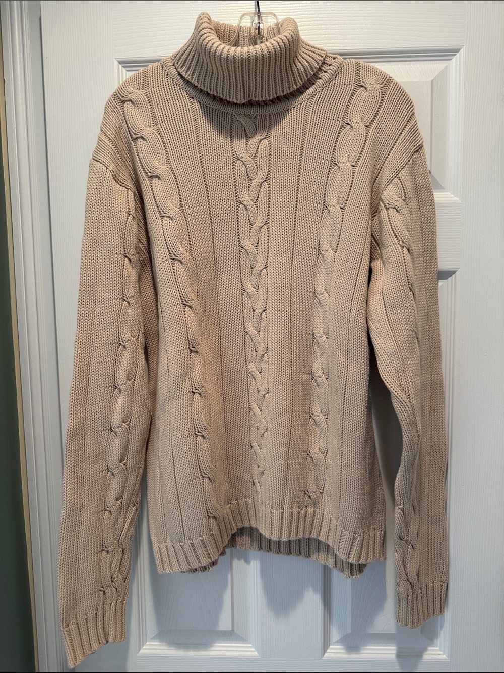 Club Monaco Neutral Cable Turtleneck Sweater